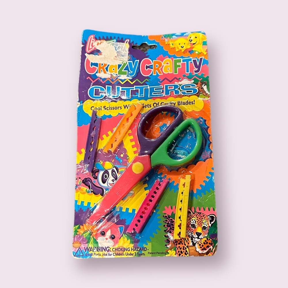 New In Package Vtg Lisa Frank Scissors Crazy Crafty Cutters 4 Blades Scissors